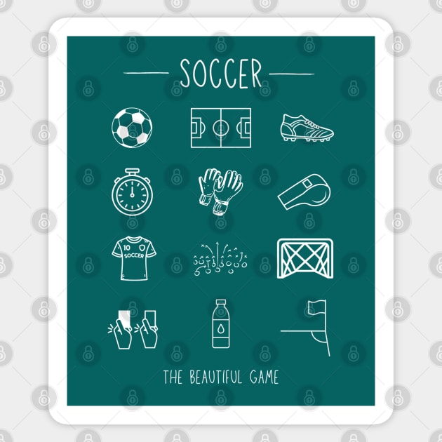 Soccer |  Sports Fan | Beautiful Game | Soccer Iconography Sticker by JENXTEES